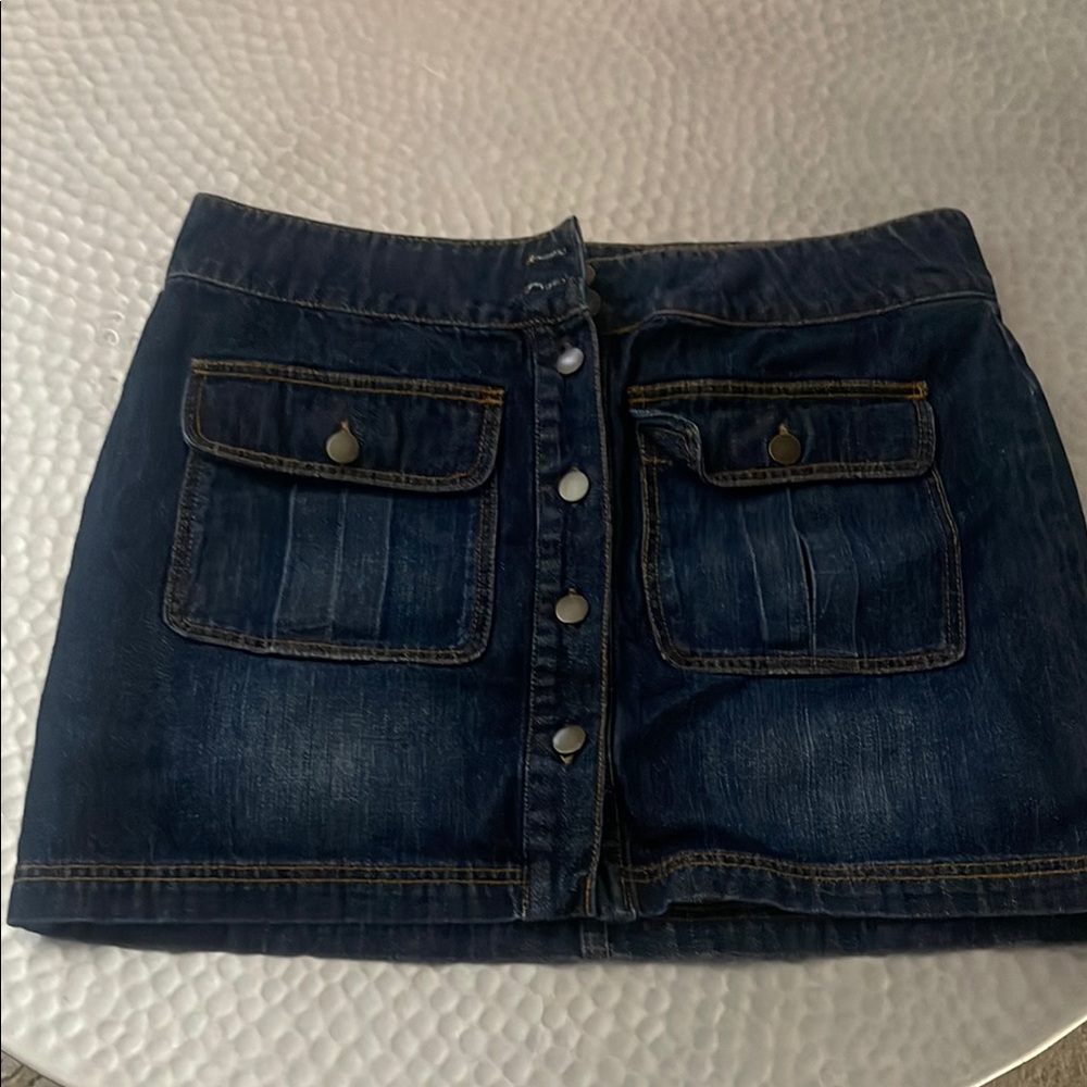 Denim Button-Up Skirt